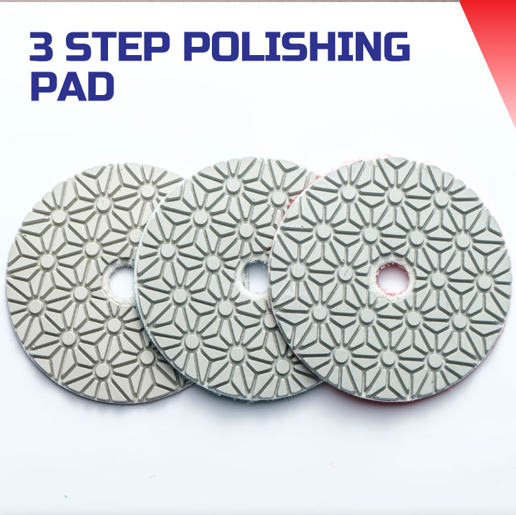 Resin Bond 3 Step Flexible Polishing Pads for Good Performance Stone Grinding Tools