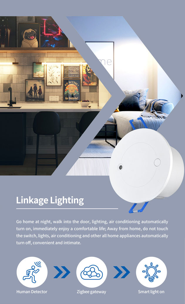 WiFi Tuya Human Presence Sensor 2.4GHz Millimeter Wave Radar With Light Sensor