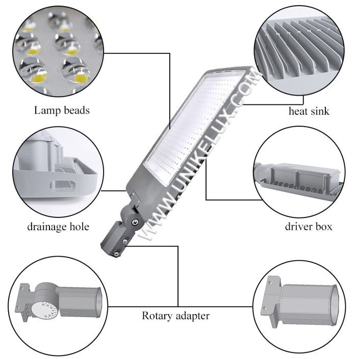 Street Lighting LED Luminaire Street Light 120-130lm/W 50-200w Available