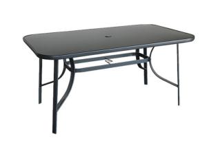 China Square Outdoor Garden Table 5mm Tempered Glass Top Table UV Resistant wholesale