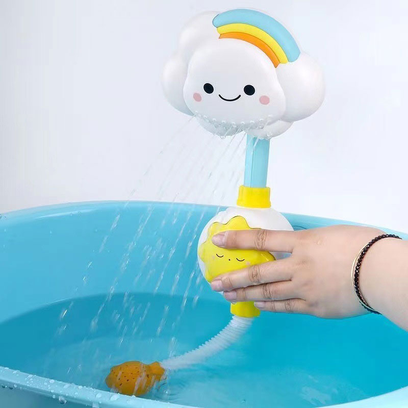 Cloud Bathroom Plastic PC Electric Sprinkler Shower Perfect for Children's Bath Time