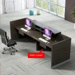 Wooden Light Luxury Office Counter for Business Reception and Beauty Salon Front