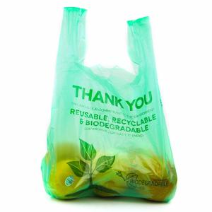 China 100 % Biodegradable Vegetable Bags , Custom Plastic Bags With Handles wholesale