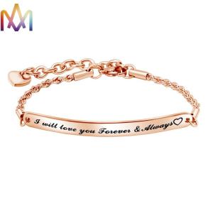China ODM Supported SS304 Custom Engraved Womens Bracelet wholesale