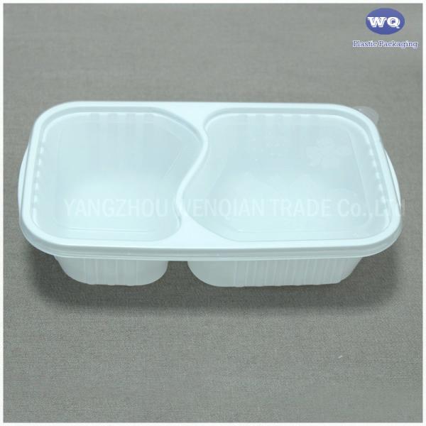 Restaurant Supply Disposable 2-Coms PP Plastic Lunch Box-Durable Heat resistant