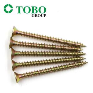 China China Manufacturer Yellow Zinc Plated Countersunk Flat Head Chipboard Screw For Wood wholesale