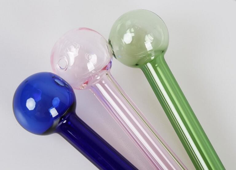 hand blow glass oil burner straight