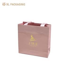 China Custom Color Pink Present Paper Packaging Bags Gift Shipping Bag Logo Printed wholesale