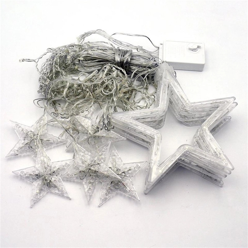 Christmas Fairy Lights Ramadan Led String Lights Star Garland on Window Curtain Indoor Tree Decoration Halloween Wedding