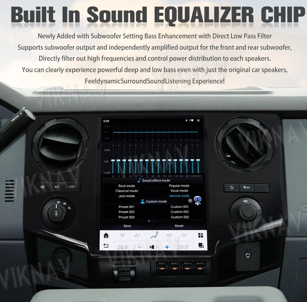 12.1 Inch Touch Screen Stereo For 2009--2014 Ford F450 F650 GPS Navigation Multimedia Player Wireless Carplay BT 4G