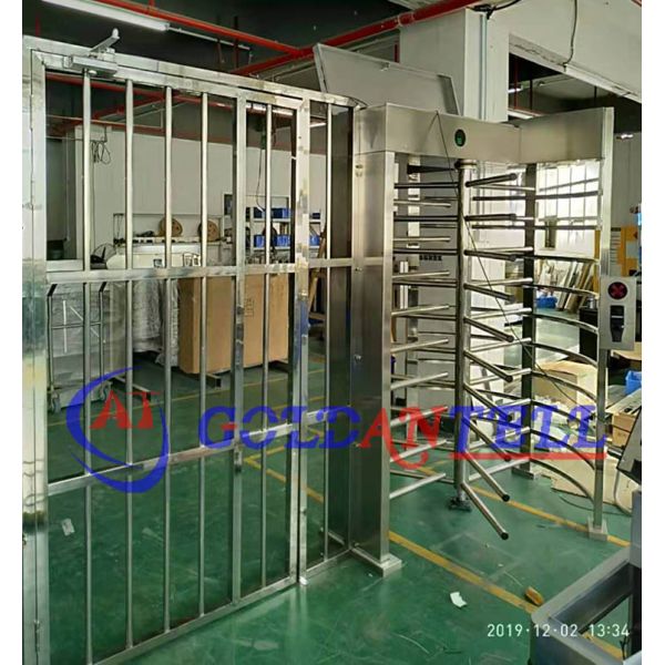 304 Stainless Steel Full Height Turnstile with RFID Fingerprint Access Control