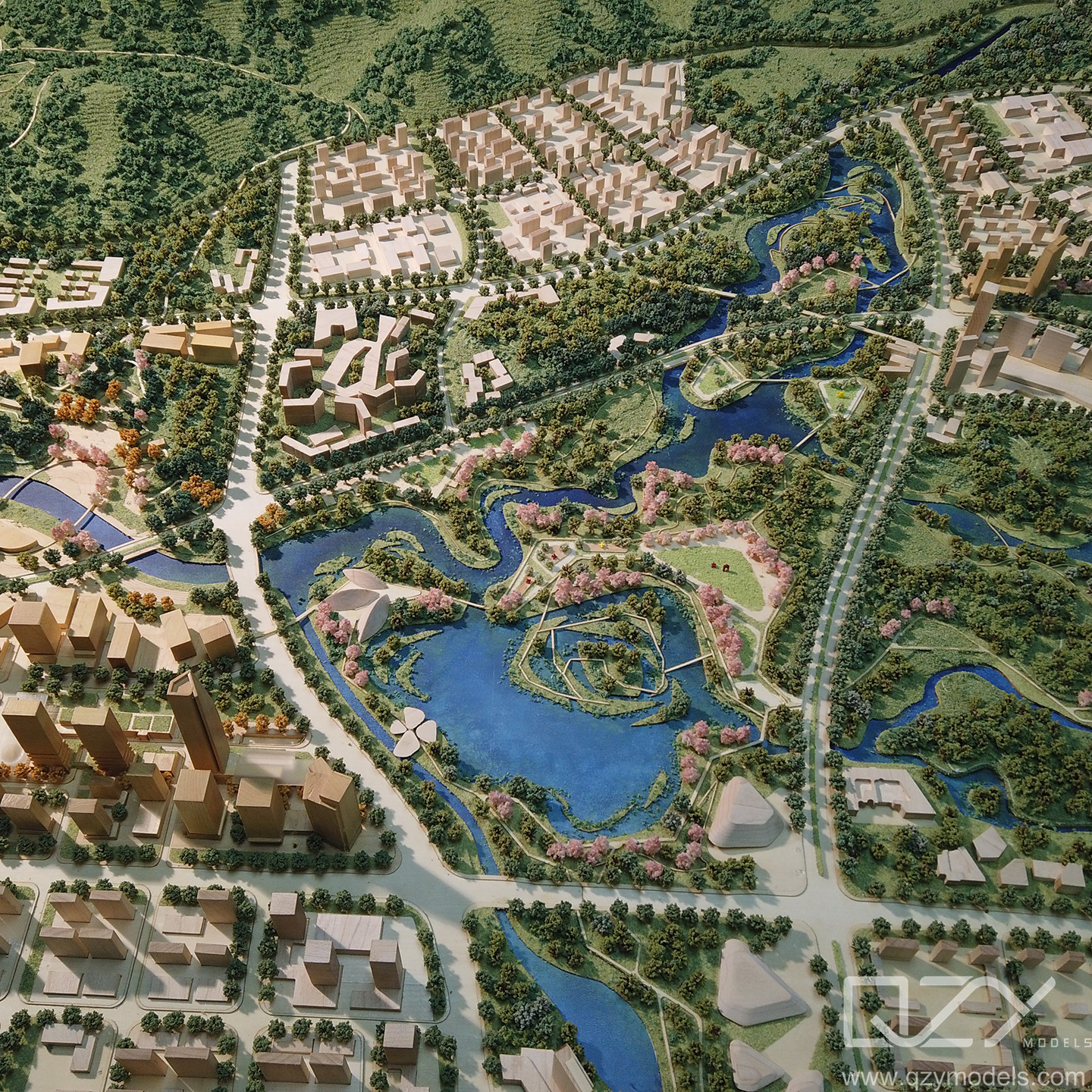 Architecture Landscape City Planning Model Aecom 1/2500 Meixi Lake Urban Design