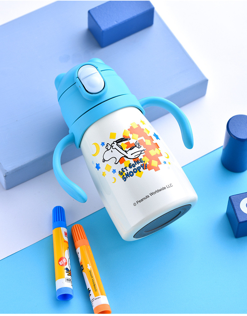 OEM 12oz Insulated Kids Water Bottles Stainless Steel With Push Button Spout