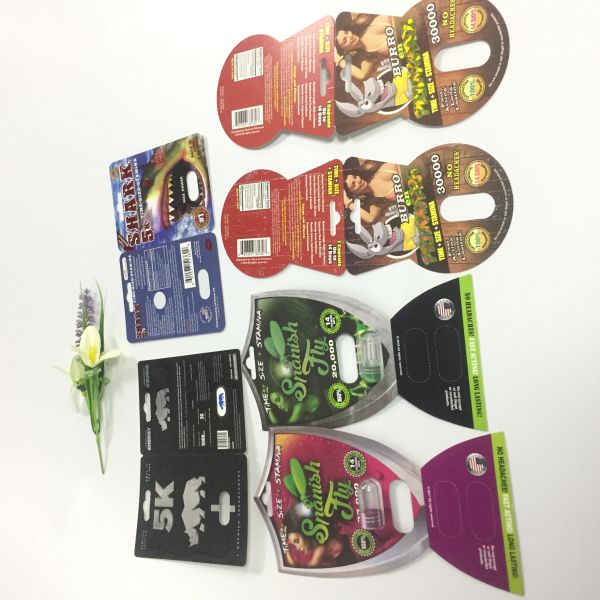 Male Enhancement Pills Blister Card Packing Rhino 69 Slide Plastic Cover Bottle