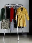 Collapsible Iron Garments Metal Clothing Display Rack Round Tube Powder Coating