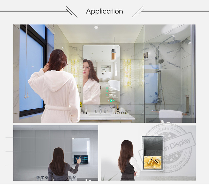 Wall Mounted Android Wifi Smart Magic Mirror Fitness Digital Signage 50inch