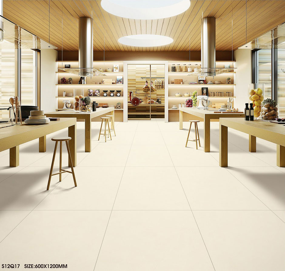 Beige tiles and 24"X48" anti-slip Outside Floor Durable Soft Glazed Porcelain Tile for Balcony and Apartment
