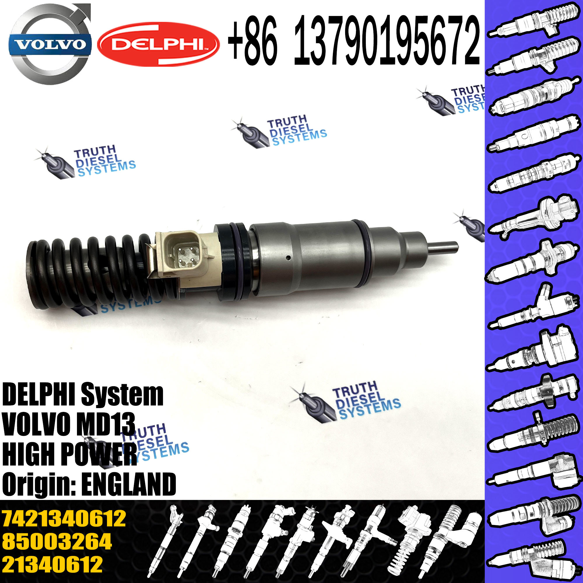 Fuel Injector 21371673 7421340612 9021371673 85003264 BEBE4D24002 For VOL MD13 HIGH POWER