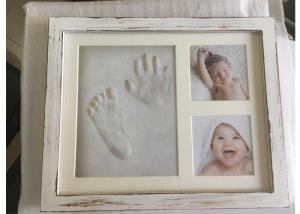 China Vintage Clay Handprint Frame Kit Child / Baby Photo Frame With Air Dry Clay wholesale