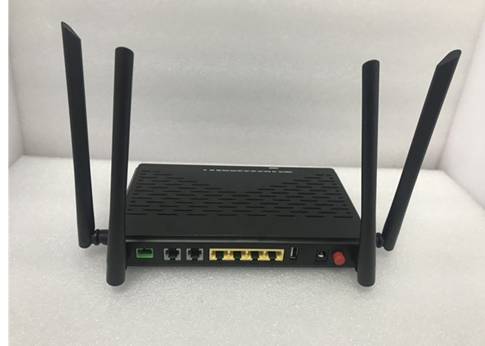 Lightweight GPON ONT Durable Plastic Material DC 12V 4GE+2POTS+WIFi(2.4G&5G) dual-band Realtek chip