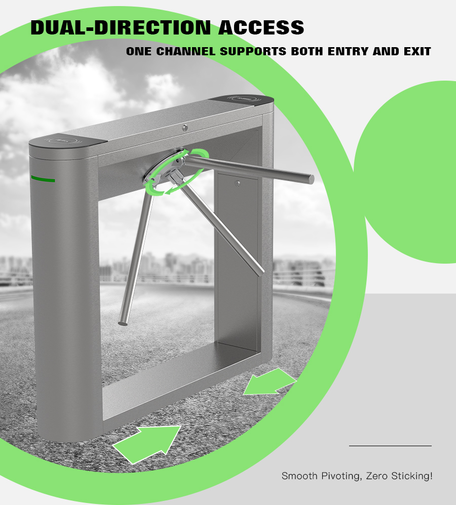 Supermarket Entrance Tripod Turnstile Gate 110V Stainless Steel