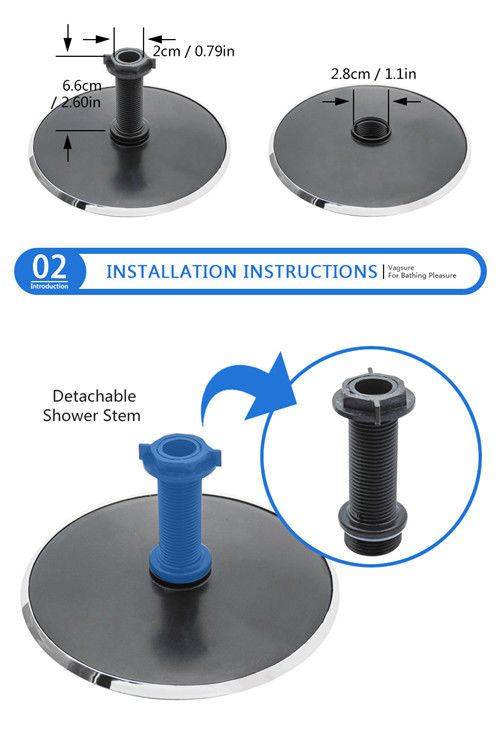 Ceiling / Wall Mounted Rain Shower Head , 6 Inch Round Rain Shower Head Easy Clean