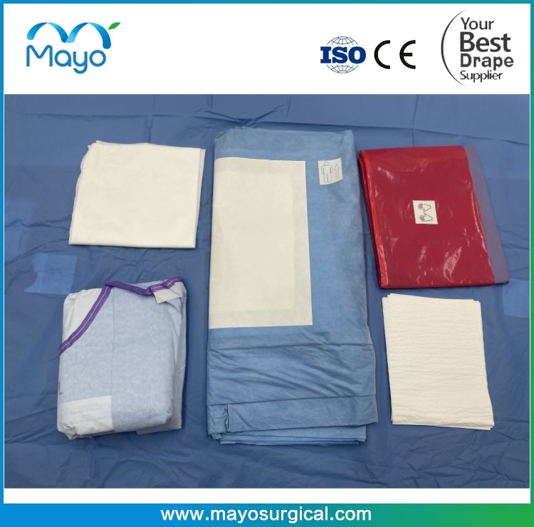 Obstetrics Surgery Sterile C-Section Drape Pack With Cesarean Drape Set Customized