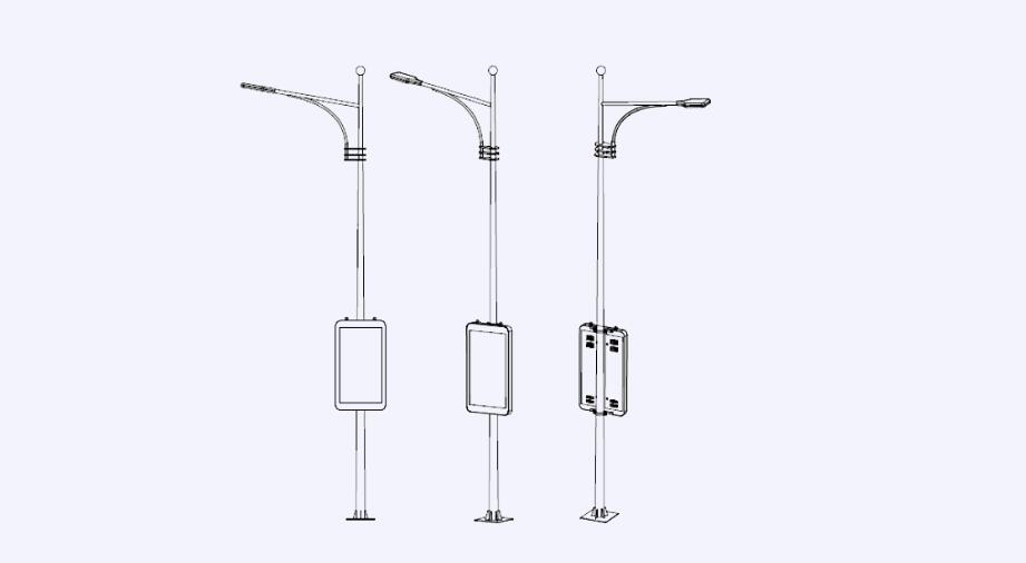 Vertical Pole LED Advertising Screen With Smart Wifi 3G And 4G
