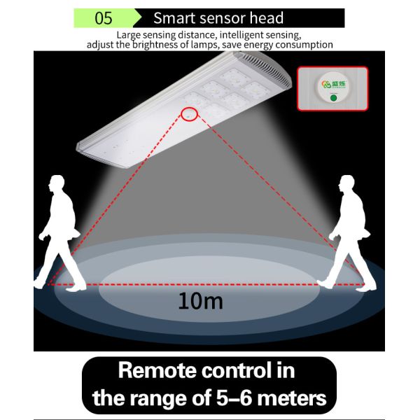 Waterproof Ip65 Solar Sensor Light Abs Street 400w 600w 800w All In One 3.2V