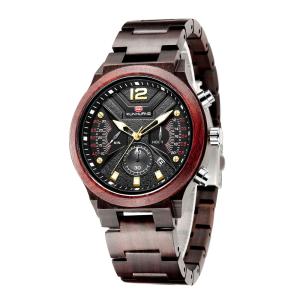 China 48mm Case Adult Wood Chronograph Quartz Watch wholesale