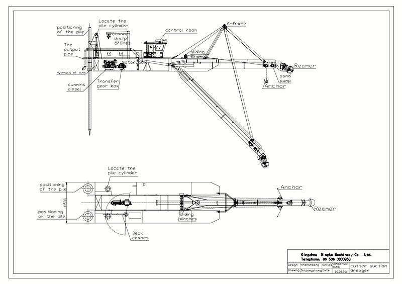 20 Inch Capacity 1000m3/H Cutter Suction Tin Dredger