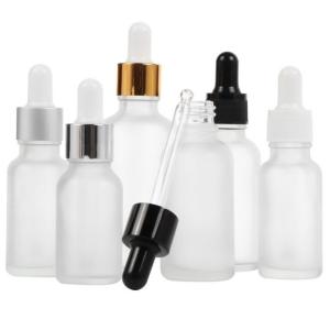 China 15ml / 50ml / 30ml Glass Bottles , Reusing Frosted Dropper Glass Bottle wholesale