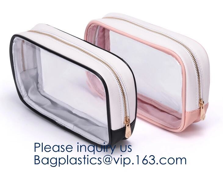 Small Clear PVC Waterproof Bag with Zipper Closure, Mini Portable Transparent Plastic Organizer Pouch for Cosmetic, Make