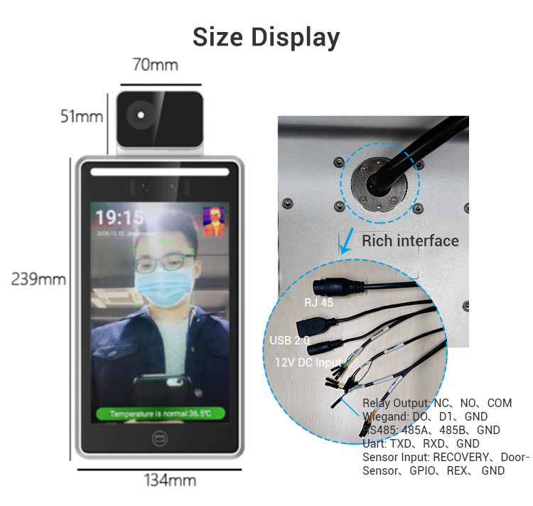 Yecon Non Contact Face Access Control System 50 - 150cm
