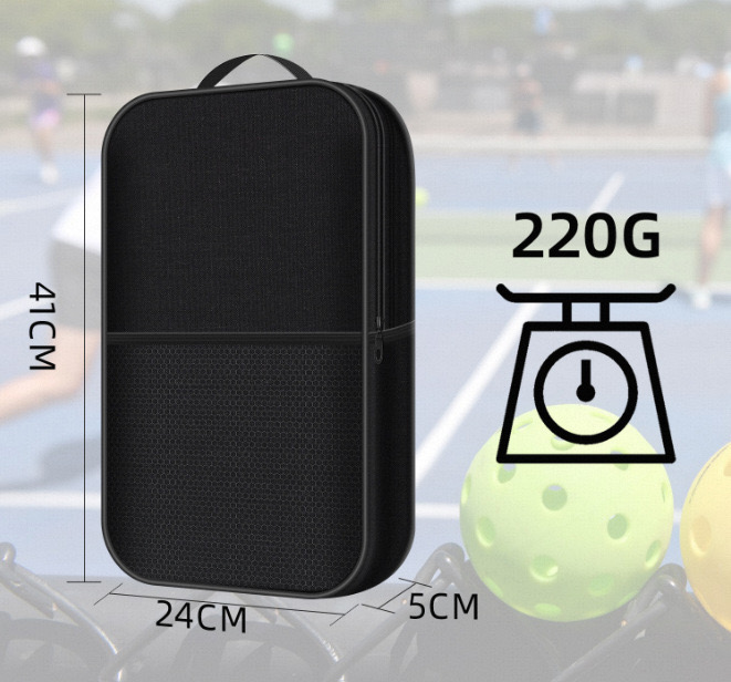 Black Pickleball Paddle Bag Waterproof Oxford Cloth Bag For Outdoor Activities