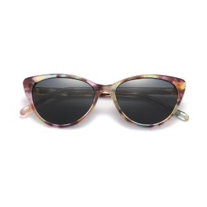 China Cateye Round Acetate Sunglasses Anti Glare Oval Sunglasses Womens wholesale