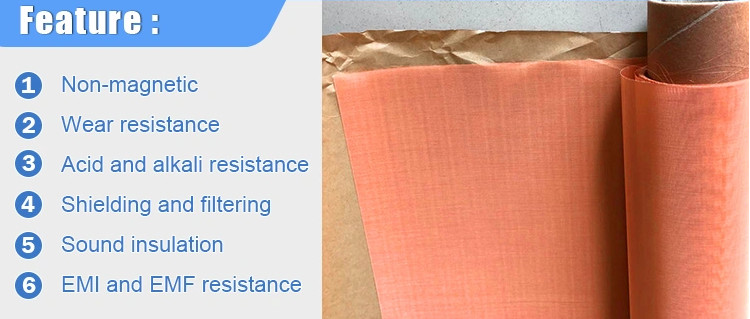 150X150mesh Copper Woven Wire Mesh , 0.065mm Fine Copper Mesh Screen