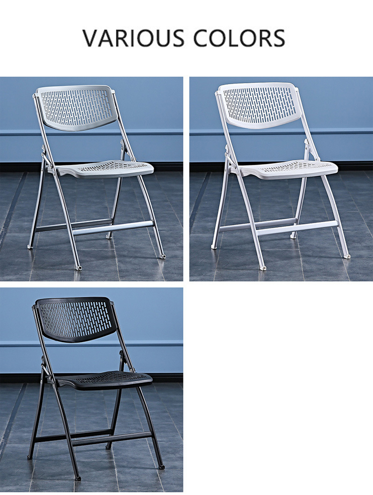 Outdoor Banquet Events Plastic Metal Foldable White Black Dining Chair for Wedding Hotel