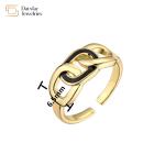Women Men Jewelry Gold Plated Colorful Enamel Rings , Adjustable Cuban Link