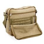 Multi Pocket Heavy Duty Canvas Messenger Bag Simple Fabric 15 Inch