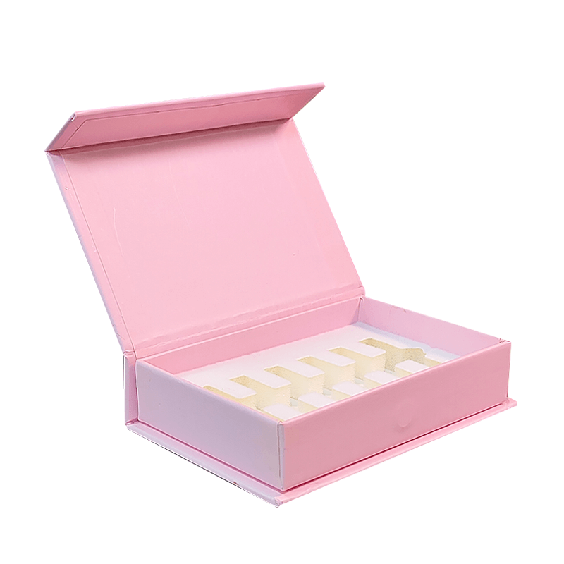 Custom Pink and Gold Logo Vial Perfume Glass Bottle Packaging Box for Mini Perfumes