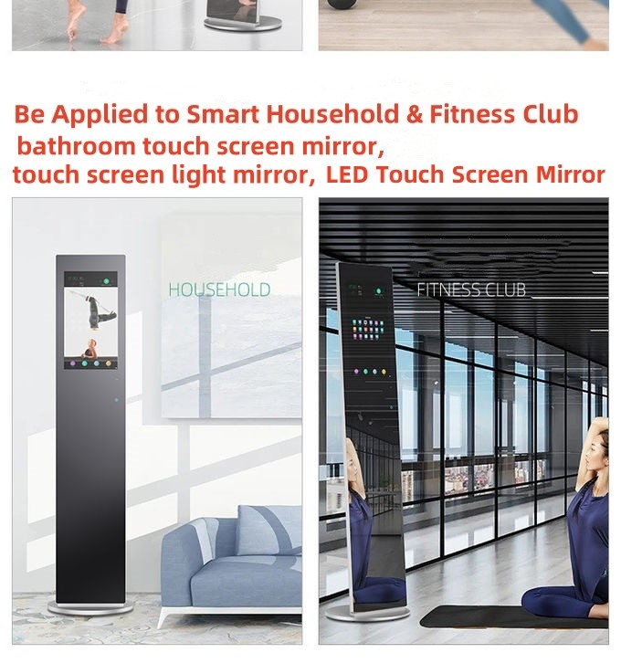 Customizable Bathroom Multi-touch Capacitive Touch Screen Smart Mirror with waterproof oilproof Anti-UV LED Light Mirror