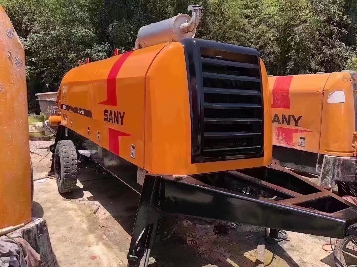 Rexroth Used Concrete Trailer Pump HBT6016C-5D Trailer Mounted Concrete Pump