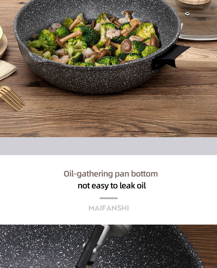 New Arrival Induction Omelet Pans Maifan Stone Coating Aluminum Frypan Non Stick Granite Frying Pan Skillet Pan