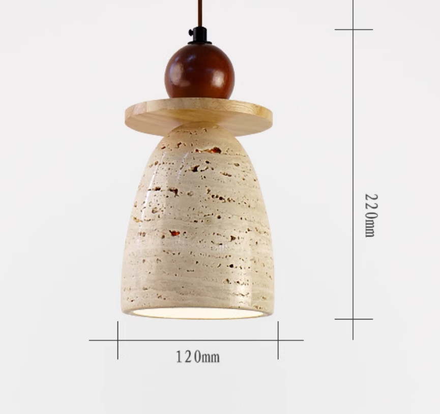 Yellow travertine wooden pendant lamp bedroom for home decorator interior stone pendant lamp