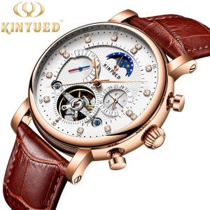 China luxury Mens Mechanical Watches Moon Phase With Diamond Crystal wholesale