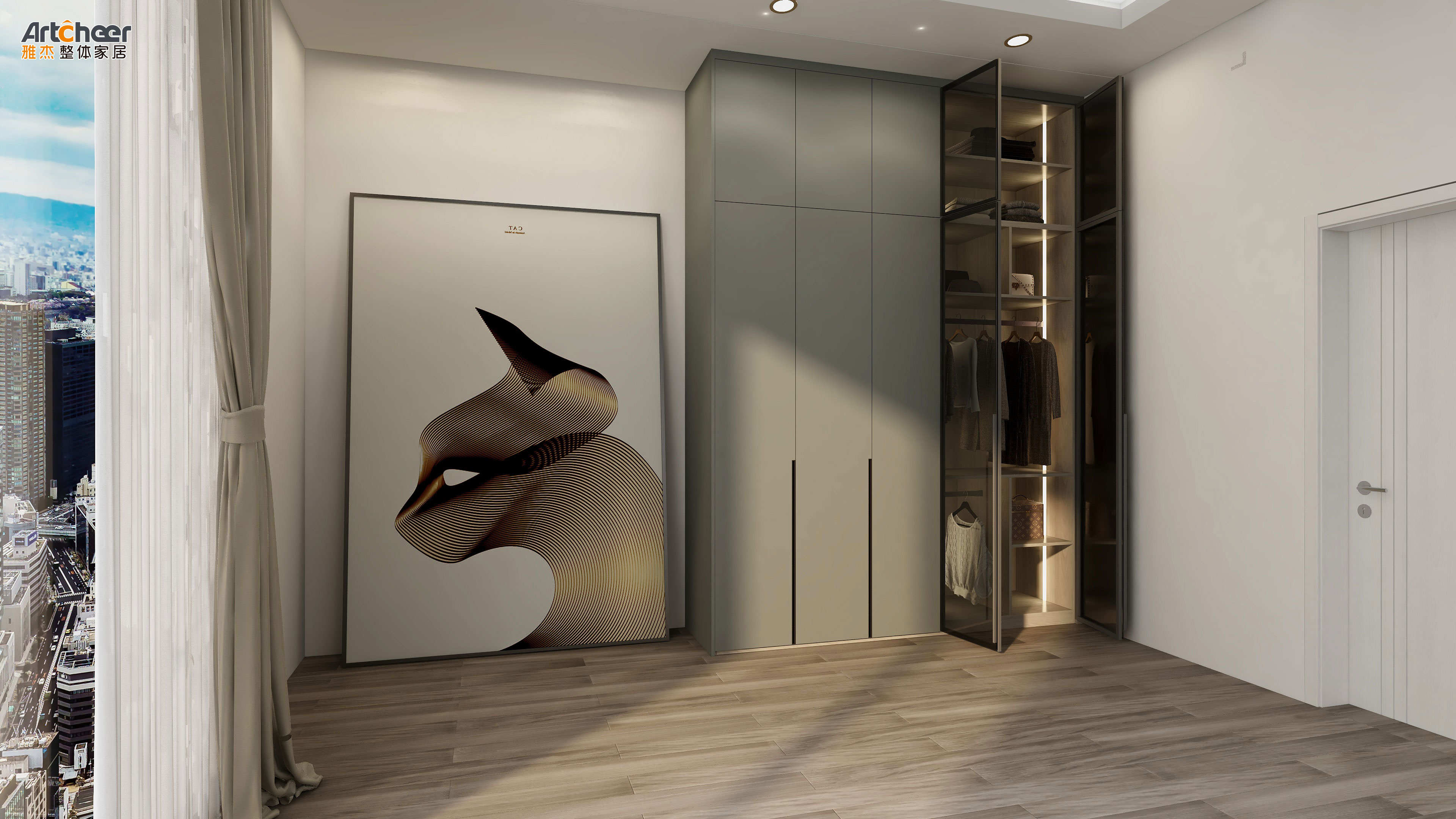 Solid Wood Bedroom Storage with 2 Door Wardrobe Hanging Rail and Adjustable Height