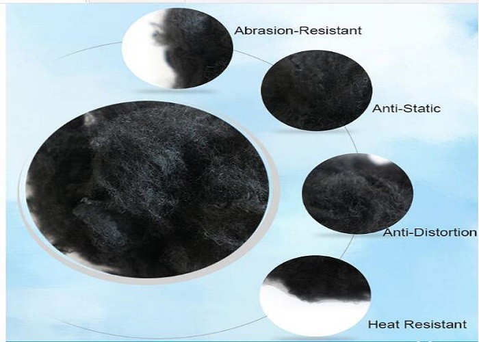 Black 1.2D Recycled Polyester Staple Fiber For Needle Punched Nonwoven Use