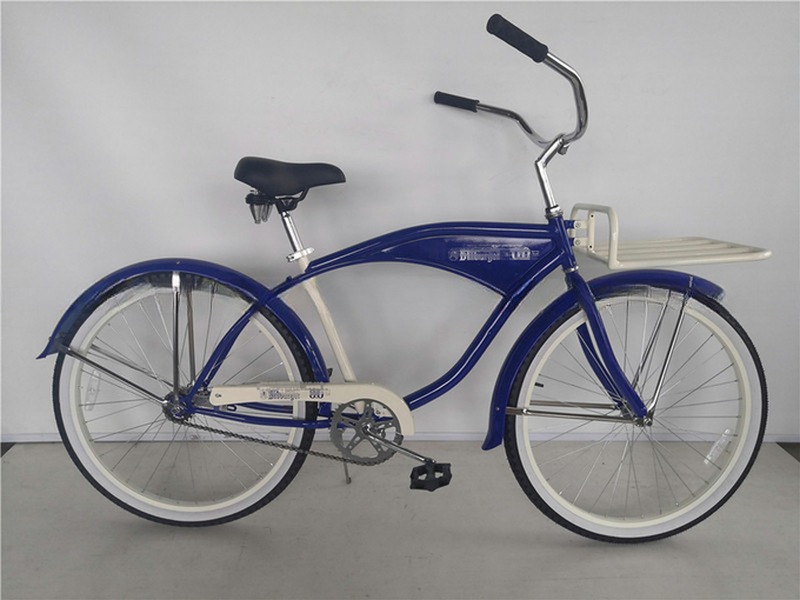 26 inch White Wall Custom Men's Beach Cruiser Bike with Logo and Plastic Pedal 15KG