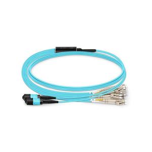 China Blue Mpo Fiber Patch Cord Om3 2.0mm 3.0mm Breakout Lc Connector Cable Assembly wholesale